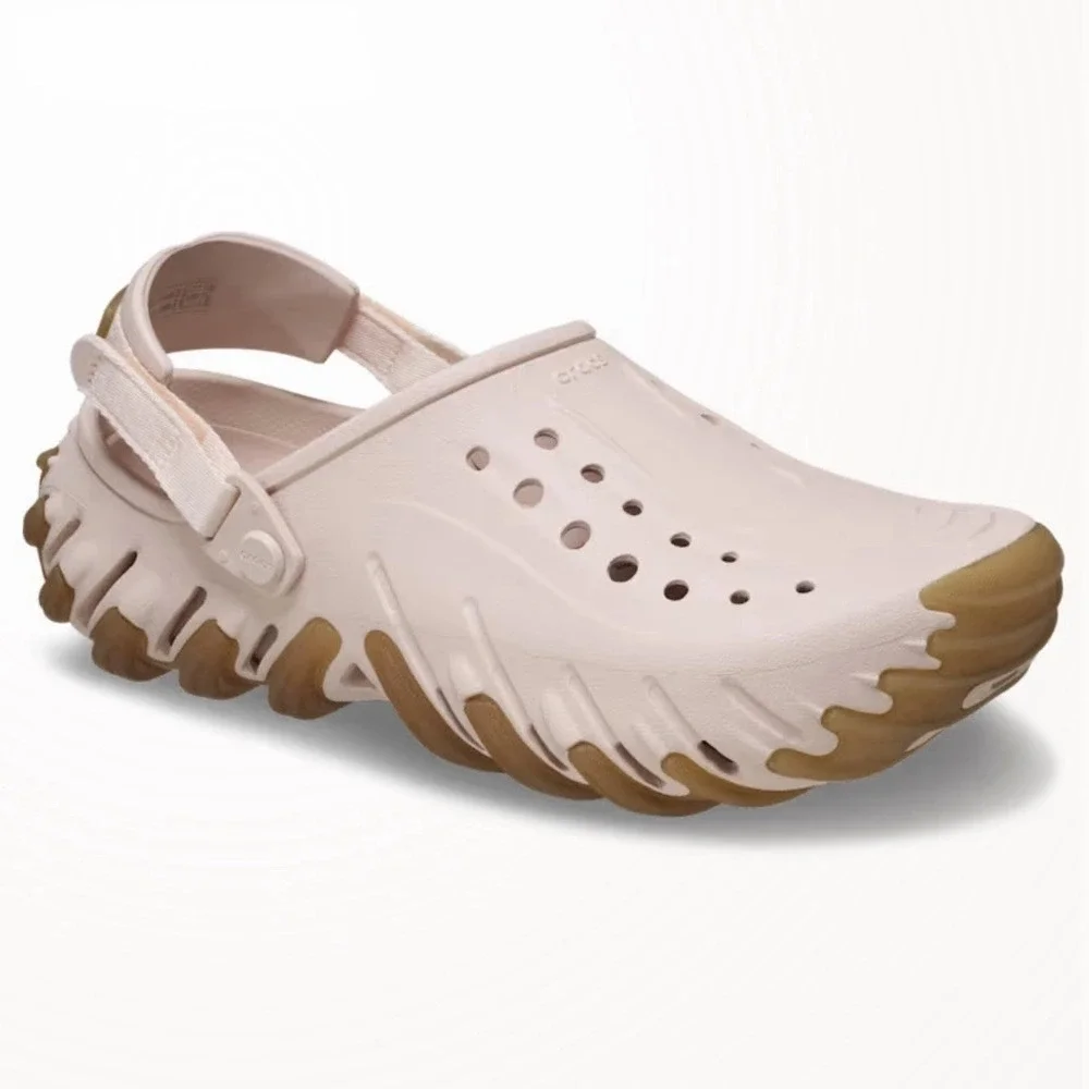 Crocs Echo Gum RO Clog Rose Dust Pink Tan Mens 9 Womens 11 211675-6UR New